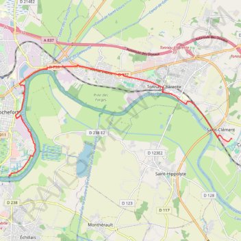 Itinéraire Cabariot Rochefort Flow vélo, distance, dénivelé, altitude, carte, profil, trace GPS