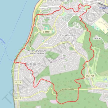 Itinéraire 33-1032, distance, dénivelé, altitude, carte, profil, trace GPS