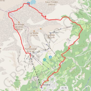 Itinéraire Cabane des Audannes, distance, dénivelé, altitude, carte, profil, trace GPS