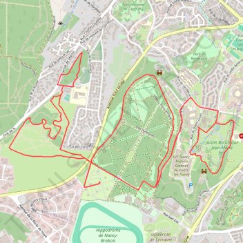 Itinéraire le Brabois à le Brabois, distance, dénivelé, altitude, carte, profil, trace GPS