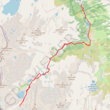 Itinéraire LACS DE BATCRABERE, distance, dénivelé, altitude, carte, profil, trace GPS