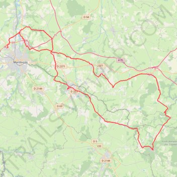 Itinéraire ST ANGEL-MONTMARAULT-VERNUSSE-La Bosse-COMMENTRY-17063162, distance, dénivelé, altitude, carte, profil, trace GPS