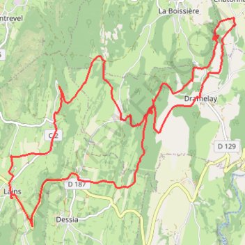 Itinéraire Rando champêtre à Lains, distance, dénivelé, altitude, carte, profil, trace GPS
