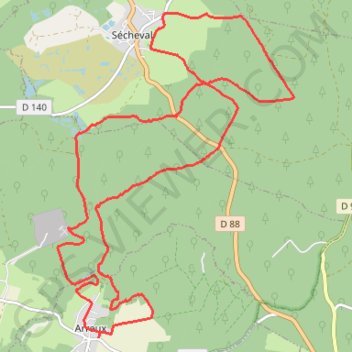 Itinéraire De Arreux à Sécheval, distance, dénivelé, altitude, carte, profil, trace GPS
