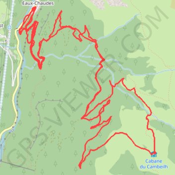 Itinéraire Eaux chaudes, distance, dénivelé, altitude, carte, profil, trace GPS
