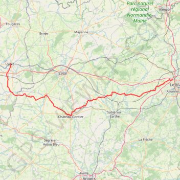 Itinéraire Voie 2ème DB : Vitré - La-Chapelle-St-Aubin, distance, dénivelé, altitude, carte, profil, trace GPS