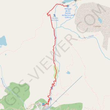 Itinéraire Panticosa - Refuge de Bachimana, distance, dénivelé, altitude, carte, profil, trace GPS