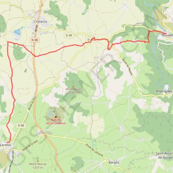 Itinéraire Étape 12 du GR 70, distance, dénivelé, altitude, carte, profil, trace GPS