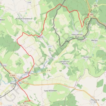 Itinéraire Randonnée des Abbayes (STWALFROY-ORVAL), distance, dénivelé, altitude, carte, profil, trace GPS