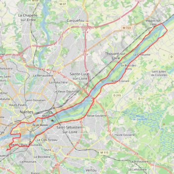 Itinéraire Bords de loire, distance, dénivelé, altitude, carte, profil, trace GPS