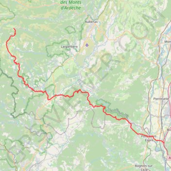 Itinéraire Loubaresse - Mondragon, distance, dénivelé, altitude, carte, profil, trace GPS