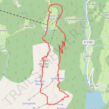 Itinéraire 13 Tête du Cuvy 8 km 450m télésiège à voir, distance, dénivelé, altitude, carte, profil, trace GPS