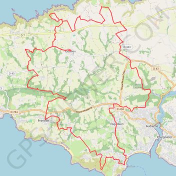 Itinéraire VTT10baseouestcornouaille2019osmV2, distance, dénivelé, altitude, carte, profil, trace GPS