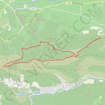 Itinéraire Carcès, distance, dénivelé, altitude, carte, profil, trace GPS