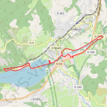 Itinéraire Embrun, distance, dénivelé, altitude, carte, profil, trace GPS