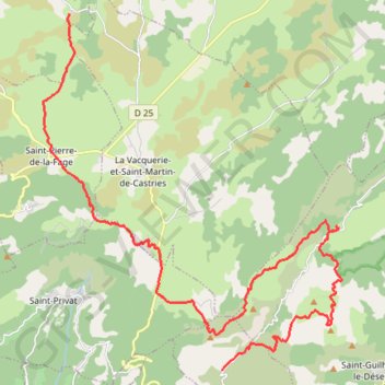 Itinéraire Grande Traversée de l'Hérault - de La Font du Griffe à La Vernède, distance, dénivelé, altitude, carte, profil, trace GPS
