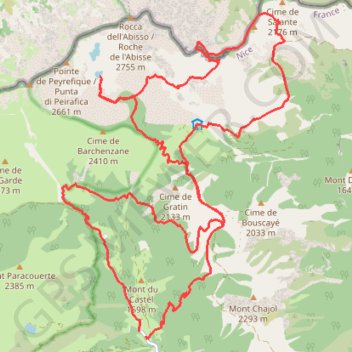 Itinéraire Balade en Mercantour, distance, dénivelé, altitude, carte, profil, trace GPS