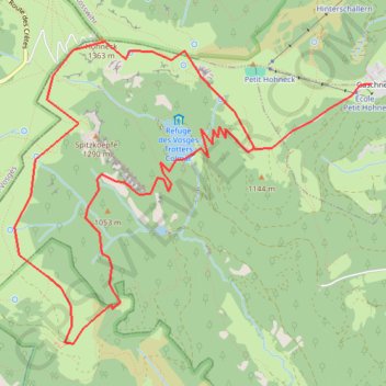 Itinéraire Hohneck, distance, dénivelé, altitude, carte, profil, trace GPS