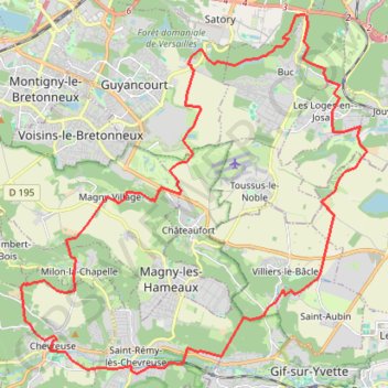 Itinéraire Buc Saint Rémy les Chevreuse, distance, dénivelé, altitude, carte, profil, trace GPS