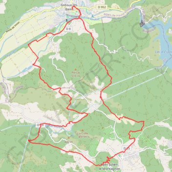 Itinéraire Gréoux, distance, dénivelé, altitude, carte, profil, trace GPS