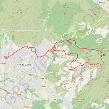 Itinéraire Les collines d'Allauch, distance, dénivelé, altitude, carte, profil, trace GPS
