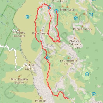 Itinéraire Tout Mafate J2, distance, dénivelé, altitude, carte, profil, trace GPS