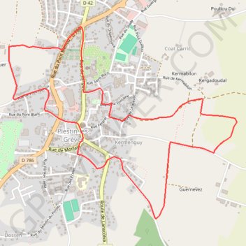Itinéraire Circuit de la chapelle Saint-Roch - Plestin-les-Grèves, distance, dénivelé, altitude, carte, profil, trace GPS