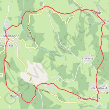 Itinéraire Le Puy du Roc, distance, dénivelé, altitude, carte, profil, trace GPS
