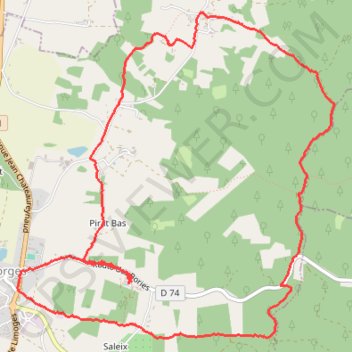 Itinéraire Sorges en Périgord, distance, dénivelé, altitude, carte, profil, trace GPS