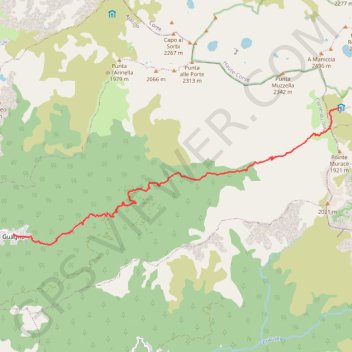 Itinéraire Laison du refuge de Petra Piana à Guagnu, distance, dénivelé, altitude, carte, profil, trace GPS