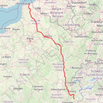 Itinéraire Rue Brun-Rollet, distance, dénivelé, altitude, carte, profil, trace GPS