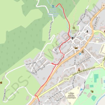 Itinéraire cascade de la conche Vic sur cere Tracé 30 mai 2018 4:03:17 PM, distance, dénivelé, altitude, carte, profil, trace GPS
