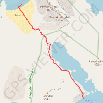 Itinéraire LOF_06_bunes, distance, dénivelé, altitude, carte, profil, trace GPS