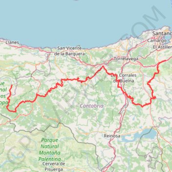 Itinéraire TET-Spain-Section003-Cantabria-20201018, distance, dénivelé, altitude, carte, profil, trace GPS
