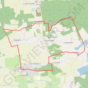 Itinéraire Le château de Comper - Concoret, distance, dénivelé, altitude, carte, profil, trace GPS
