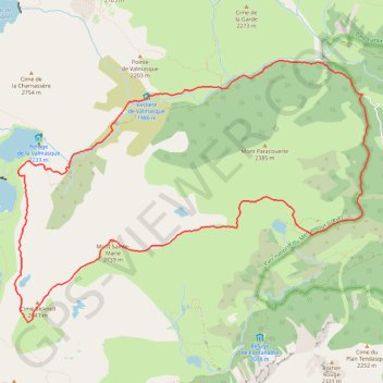 Itinéraire Monte Santa-Maria, distance, dénivelé, altitude, carte, profil, trace GPS