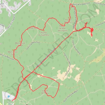 Itinéraire Rocher des Potets 25 Bosses, distance, dénivelé, altitude, carte, profil, trace GPS
