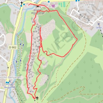 Itinéraire Le Rocher Saint-Pierre depuis la Borgé (Valloire), distance, dénivelé, altitude, carte, profil, trace GPS