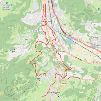 Itinéraire Boucle ormaret sallanches, distance, dénivelé, altitude, carte, profil, trace GPS