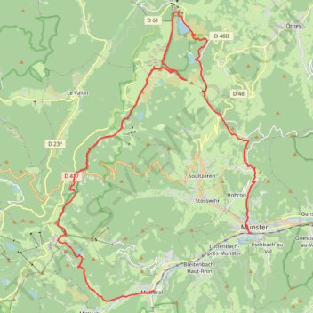 Itinéraire Munster / Forlet / Metzeral (2 jours), distance, dénivelé, altitude, carte, profil, trace GPS