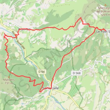 Itinéraire Arpavon Sainte-Jalle, distance, dénivelé, altitude, carte, profil, trace GPS