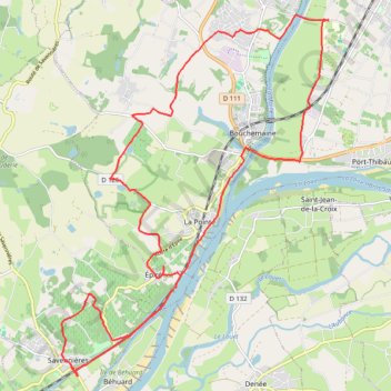 Itinéraire Circuit des 2 rivières - Bouchemaine et Savennières, distance, dénivelé, altitude, carte, profil, trace GPS