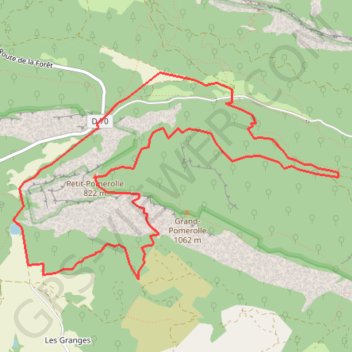 Itinéraire Petit Pomerolle, distance, dénivelé, altitude, carte, profil, trace GPS