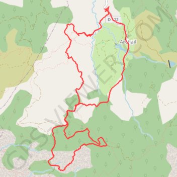 Itinéraire Les Terres Noires au départ d'Archail, distance, dénivelé, altitude, carte, profil, trace GPS