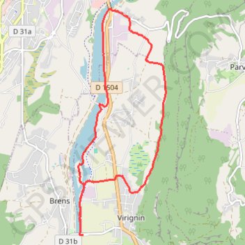 Itinéraire Boucle Virignin- Belley, distance, dénivelé, altitude, carte, profil, trace GPS