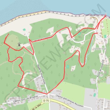 Itinéraire De la plage de Vastérival au phare d'Ailly, distance, dénivelé, altitude, carte, profil, trace GPS