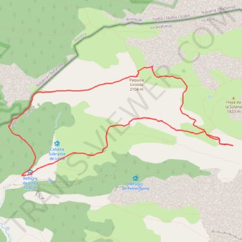 Itinéraire La Paquiza de Linzola en circuit depuis le Refugio de Linza, distance, dénivelé, altitude, carte, profil, trace GPS