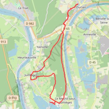 Itinéraire Journée Duclair, distance, dénivelé, altitude, carte, profil, trace GPS