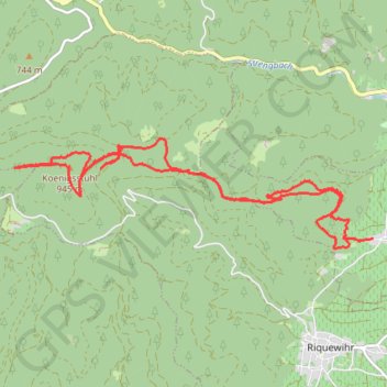 Itinéraire Le Koenigsstuhl, distance, dénivelé, altitude, carte, profil, trace GPS