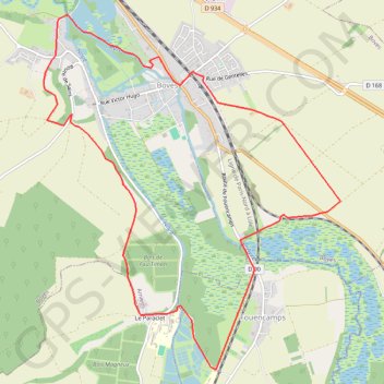 Itinéraire Sainte-Ulphe - Boves, distance, dénivelé, altitude, carte, profil, trace GPS